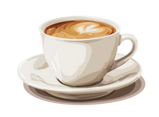 Create an image of a fragrant cup of coffee on a white background.png.