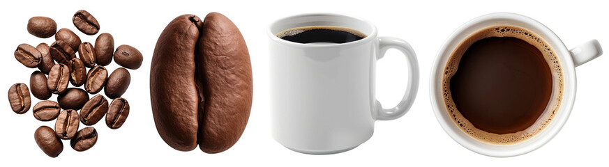 Coffee png element set on transparent background