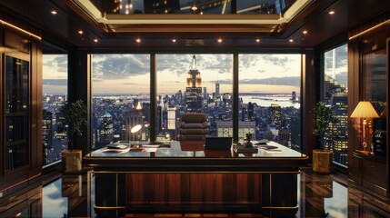 one chair office with nice background