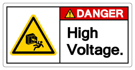 Danger High Voltage Symbol Sign, Vector Illustration, Isolate On White Background Label .EPS10