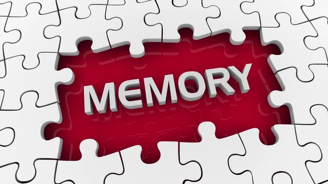 Memory Puzzle Pieces Hole Missing Memories Dementia Alzheimer Disease 3d Animation