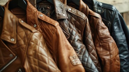 A classic leather jacket, featuring a timeless design and a buttery-soft finish.