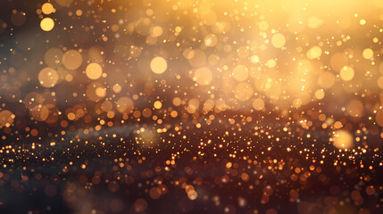 Golden bokeh lights background sparkling, golden light effect suitable for luxury party or celebration background design
