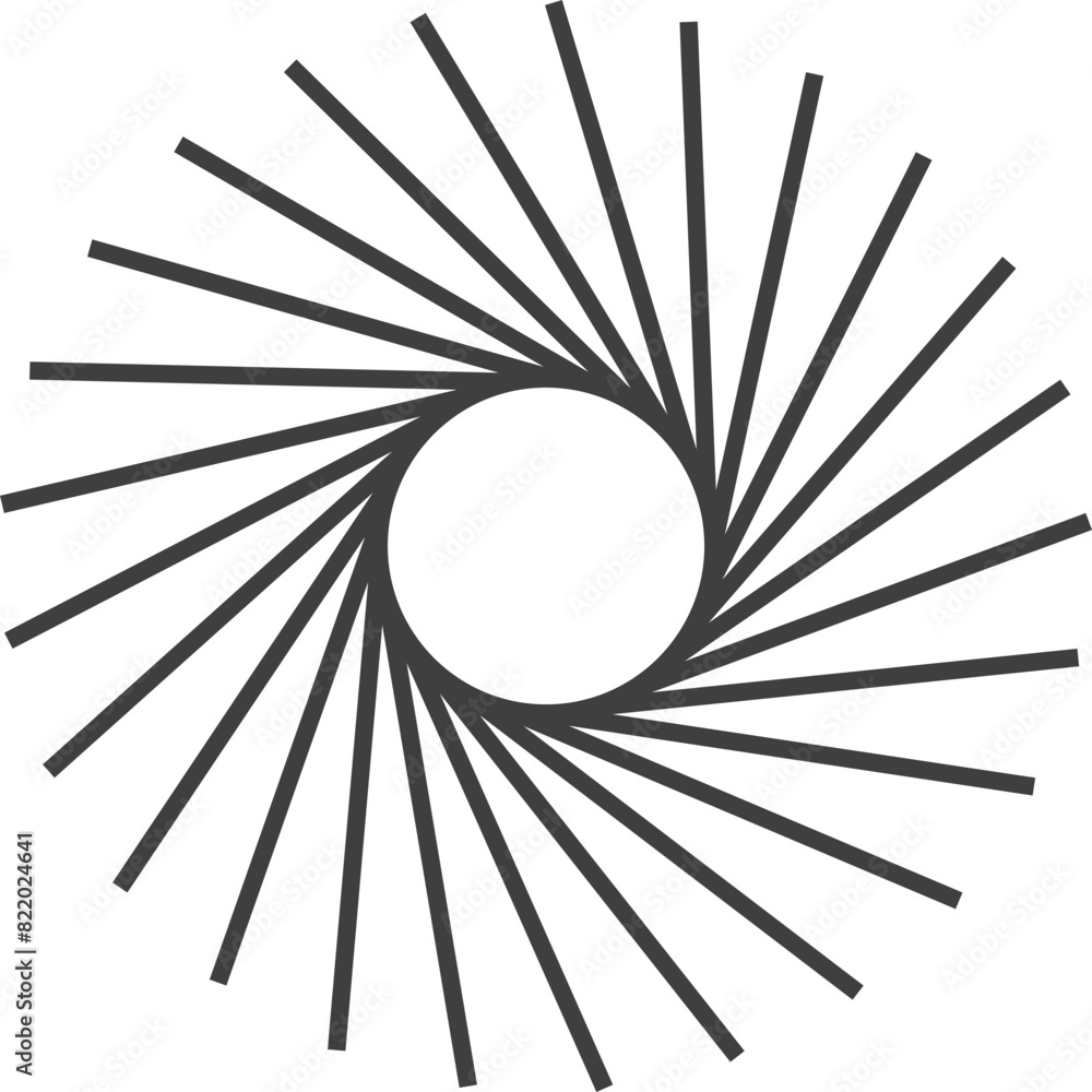 Poster spiral and swirl motion twisting circles design element set.