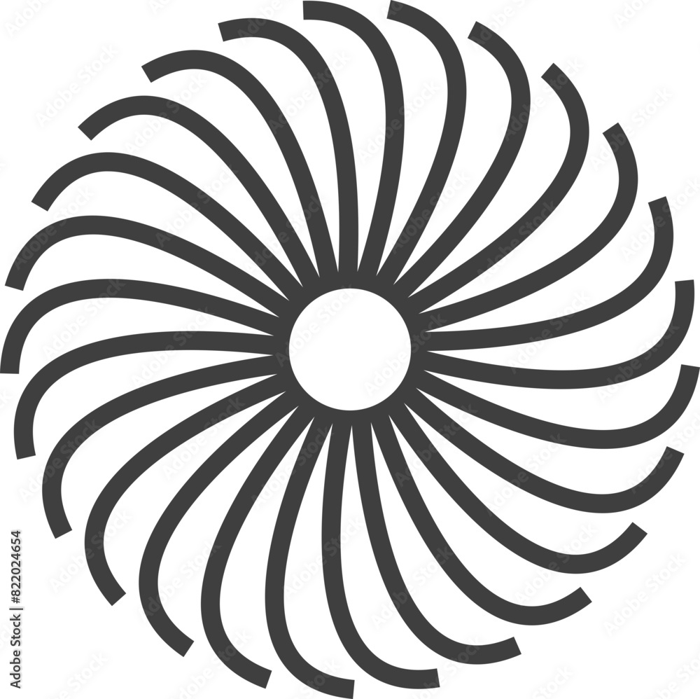 Poster spiral and swirl motion twisting circles design element set.