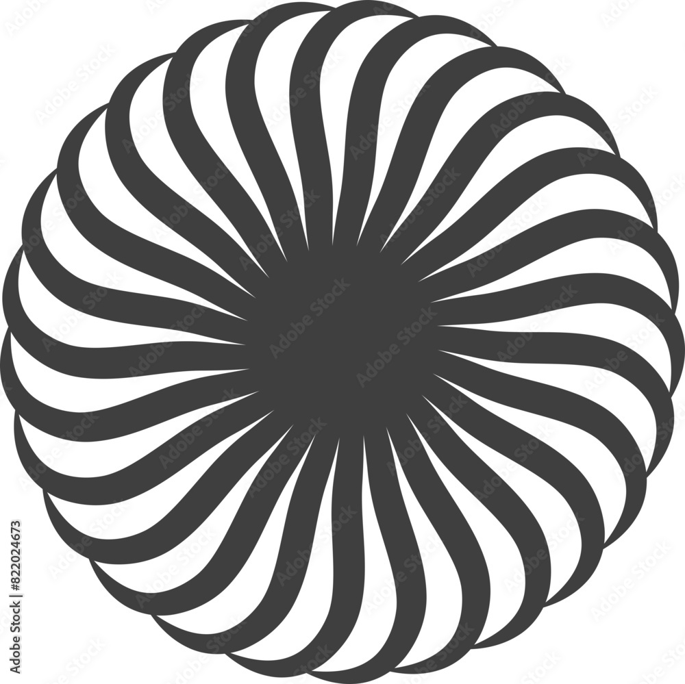 Poster spiral and swirl motion twisting circles design element set.