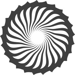 Spiral and swirl motion twisting circles design element set.