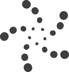 Spiral and swirl motion twisting circles design element set.