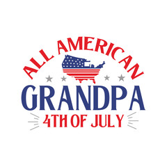 4th July Independence Day Illustration, American patriotic rainbow. United States of America Independence Day design. Vector template for 4th of July