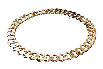 Obraz premium Glowing Elegance: A Radiant Gold Chain Bracelet on a Clear PNG or White Background.