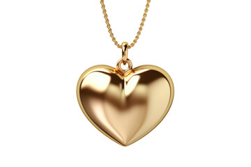 Fototapeta premium Gleaming Heart of Elegance on a Clear PNG or White Background.