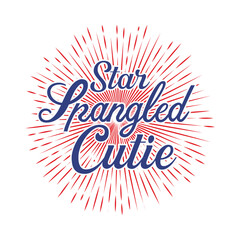 4th July Independence Day Illustration, American patriotic rainbow. United States of America Independence Day design. Vector template for 4th of July