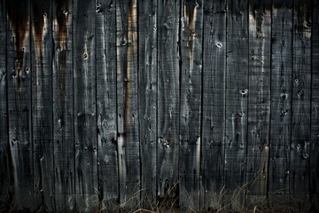Fototapeta premium Charred wood planks texture background. Burnt timbers from fiery blaze for design and art projects