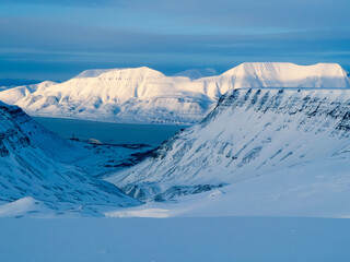 snow covered mountains