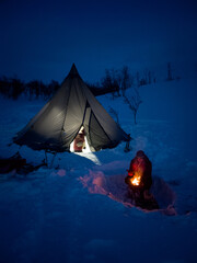 tent at night