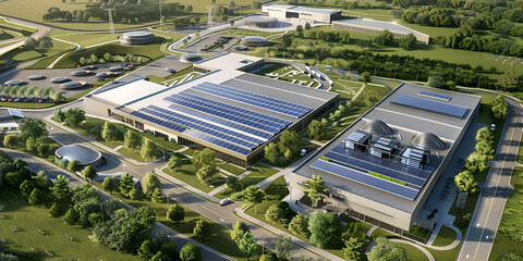 Sustainable Energy Facility | Solar Panel Industrial Complex


