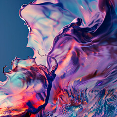 Beautiful Abstract creative background with liquid water mixing together in Blue, pink, violet, orange, purple tones.