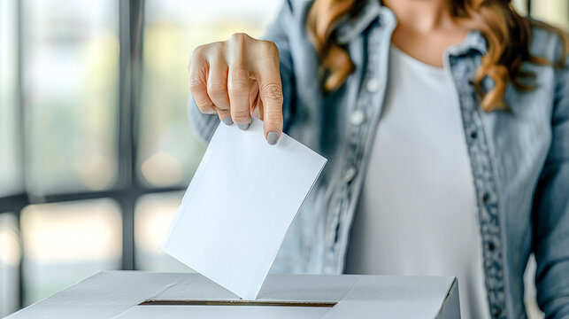 Voting Election Power American Citizen Casting Vote with Flag Backdrop Digital Art Poster Background Wallpaper Brainstorming