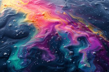 Obraz premium Vibrant liquid with bubbles