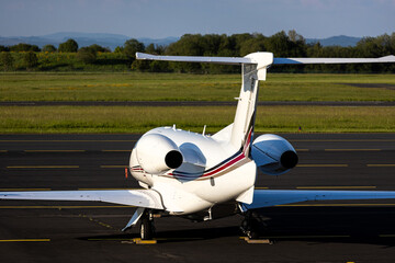 a business jet at a sports airport