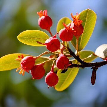 macro a lochan integer Rima branch the pink and yellow flowers background green tree,