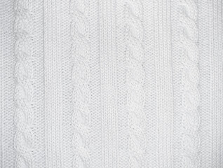 White background horizontal with knitted pattern texture