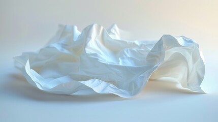 A crumpled piece of paper with a blank space unfolds, revealing a crisp, white surface open for creation.