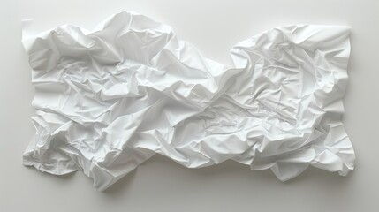 Obraz premium A crumpled piece of paper with a blank space unfolds, revealing a crisp, white surface open for creation.