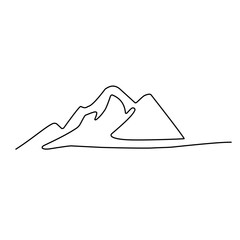 One continuous line drawing of mountain
