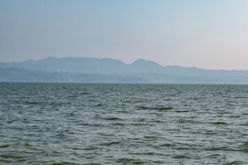 汽水湖である宍道湖の湖畔からの景色