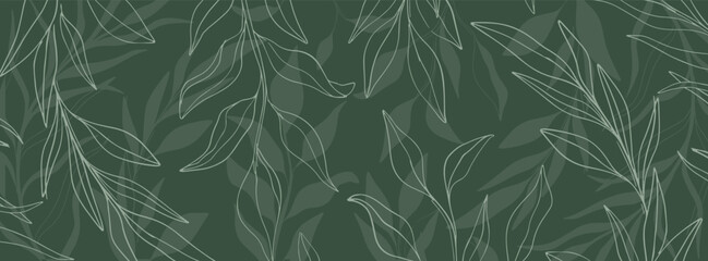 Design banner plant nature hand drawn. Plant botanical element.Elegante vintage style.