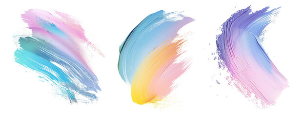 Obraz premium Pastel brushstroke png element set on transparent background