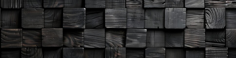 Black wooden texture background with cubes.
