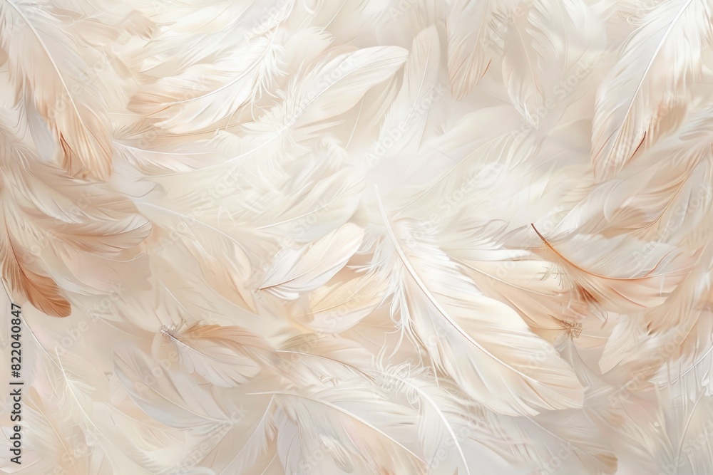 Poster a close up of a bunch of white feathers, ideal for various design projects