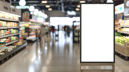 Blank advertising mockup for advertisement at the supermarket.