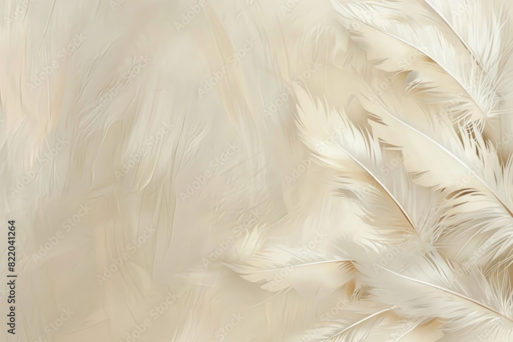 Poster Close up of a bunch of white feathers. Suitable for various design projects
