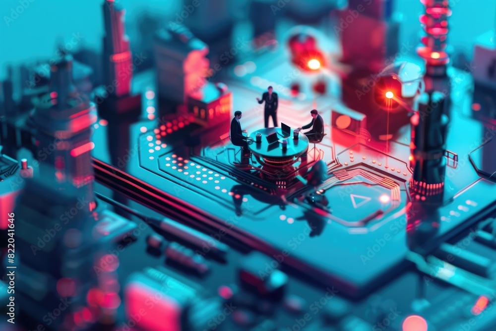 Poster detailed view of a computer motherboard, ideal for technology concepts