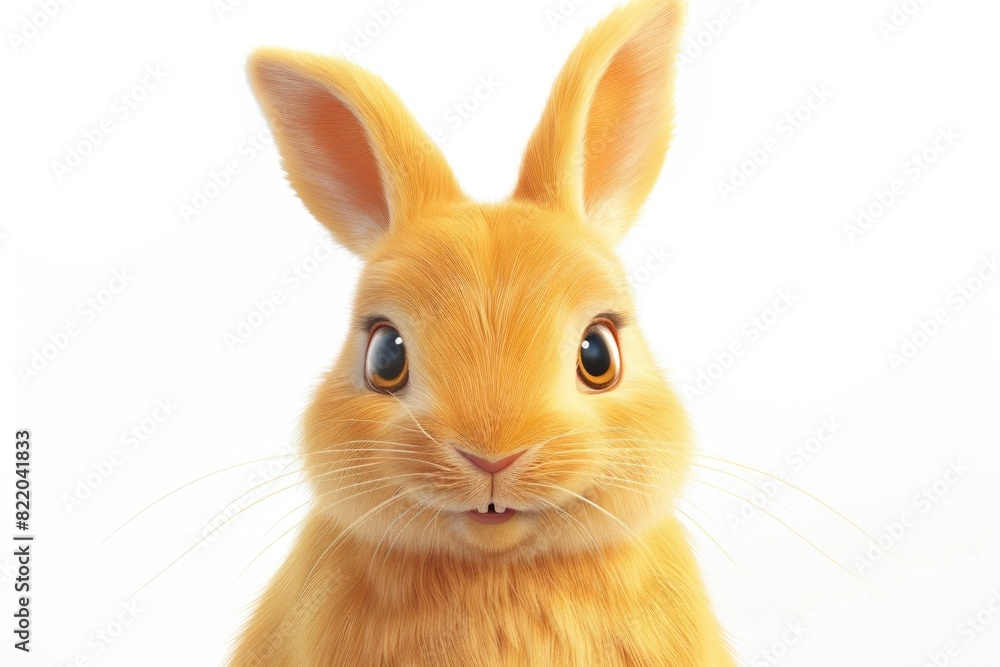 Aufkleber A close-up shot of a rabbit on a plain white background. Suitable for various design projects
