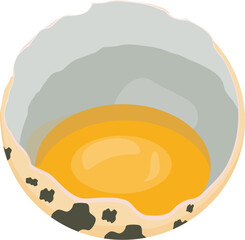 Simple, modern digital illustration of a sunny side up egg in a frying pan