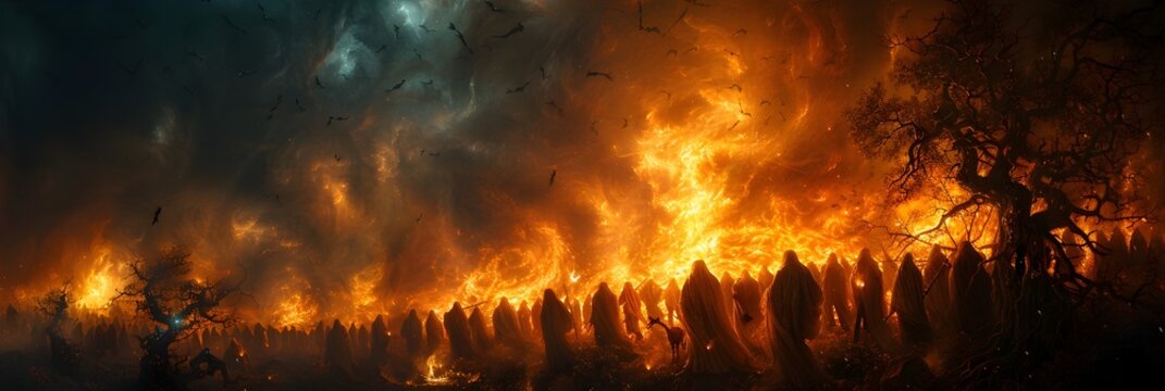 Ghosts and Goblins Unite in Halloween Bonfire Dance