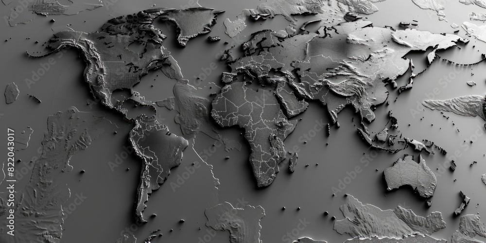 Poster detailed map of the world, versatile for various projects