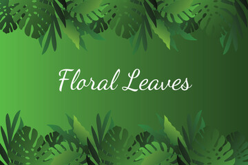Floral Leaves background green illustration design