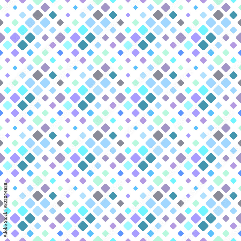 Poster rounded square pattern background - geometrical colorful vector graphic from diagonal squares