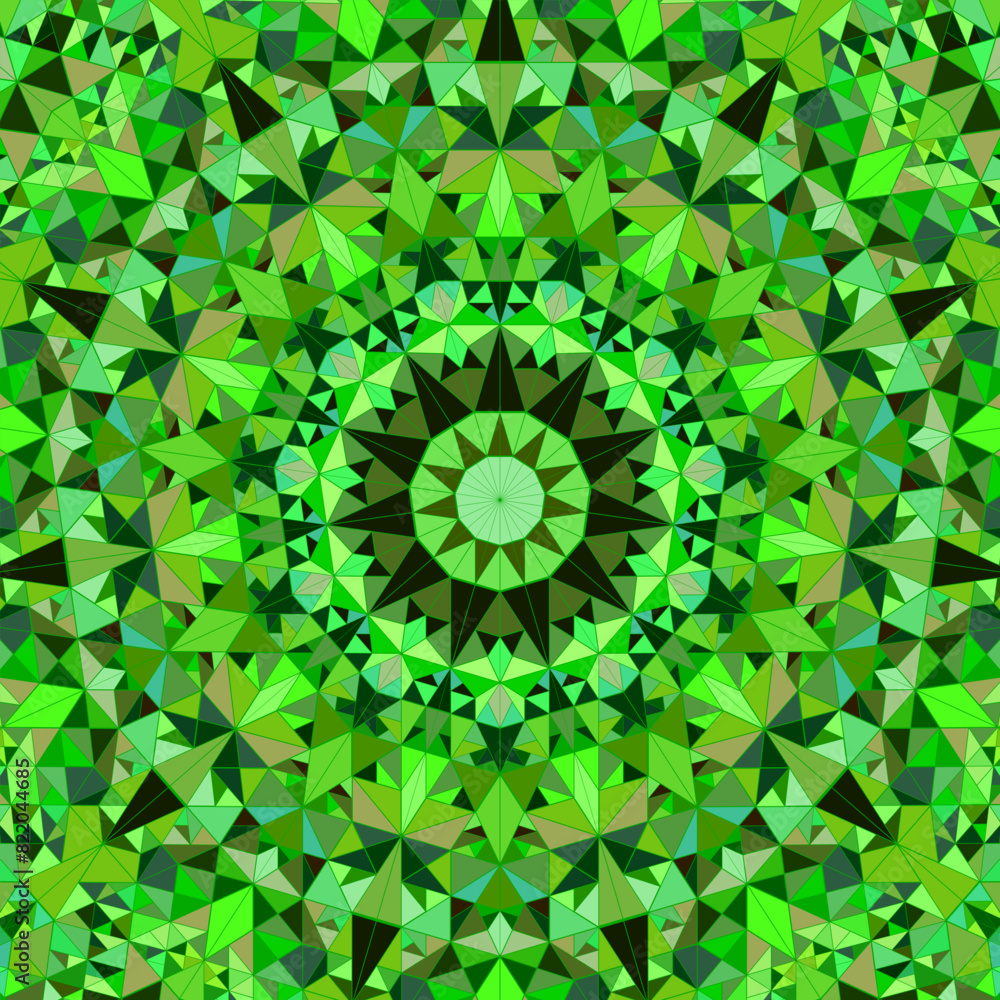 Poster dynamic polygonal abstract geometrical round tiled mosaic background - circular hypnotic colorful ve