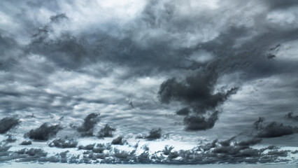 Dark storm clouds on sky background