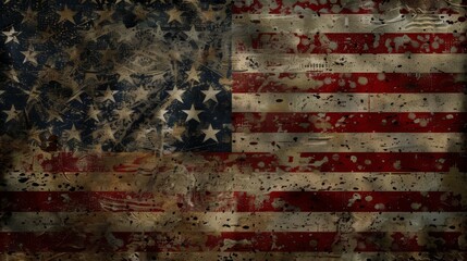 USA national flag grunge style generated by AI