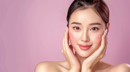 Naklejka premium close up view of young beautiful woman