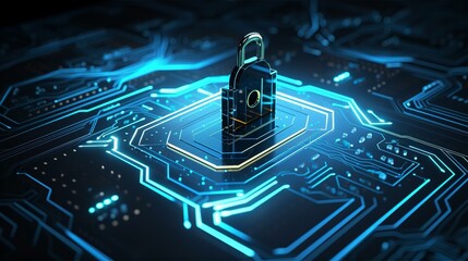 A concept image of a binary code lock on a background filled with numerous spots