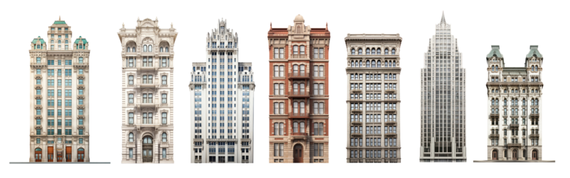 Vintage architecture building png on transparent background