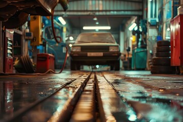 Fototapeta premium car maintenance service in car repair station